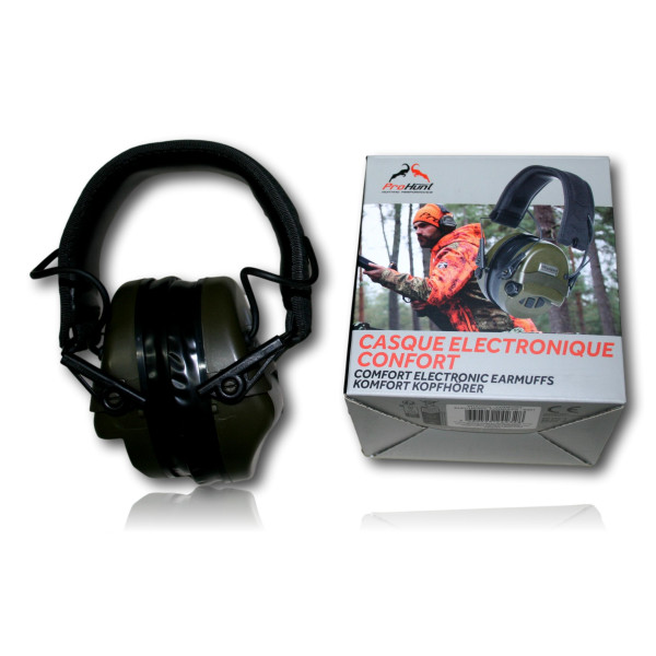 CASQUE ELECTRONIQUE COMFORT VERT PROHUNT