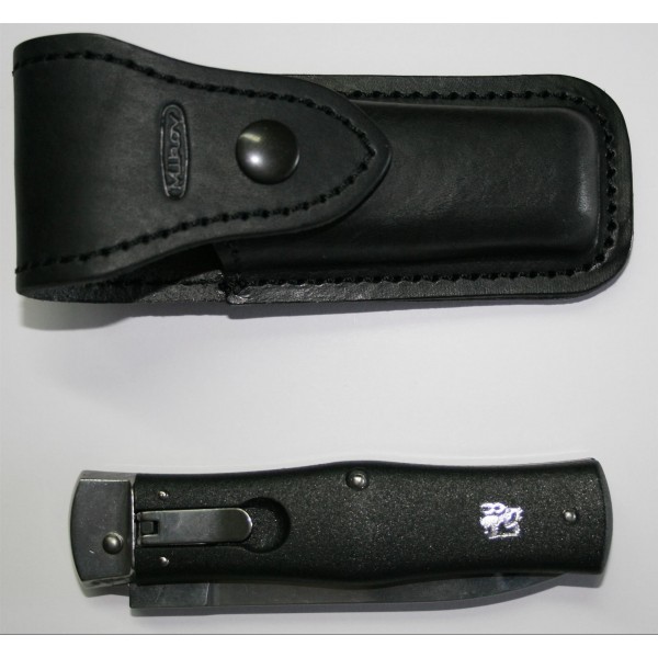 COUTEAU AUTOMATIQUE MIKOV PREDATOR ABS NOIR 11CM + ETUI CUIR