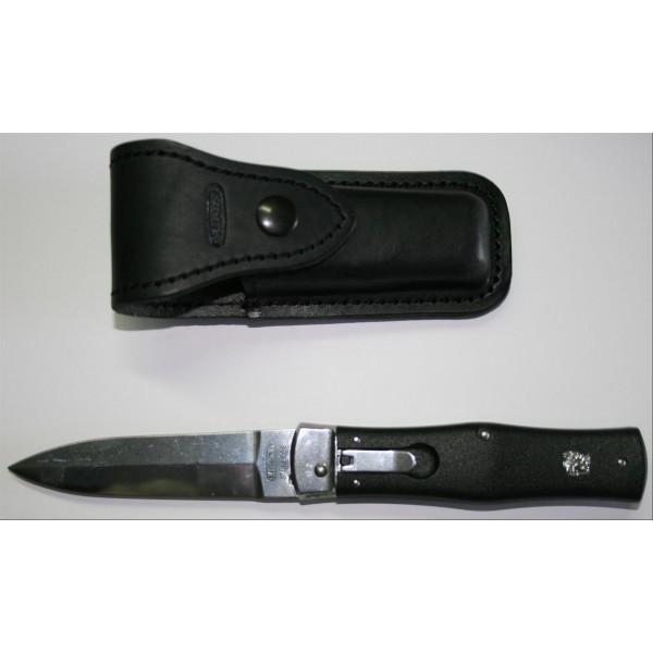 COUTEAU AUTOMATIQUE MIKOV PREDATOR ABS NOIR 11CM + ETUI CUIR