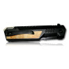 COUTEAU OUVERTUR ASSISTEE NOIR ET IMPRESSION BOIS LAME DROITE 8CM 306