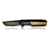 COUTEAU OUVERTUR ASSISTEE NOIR ET IMPRESSION BOIS LAME DROITE 8CM 306