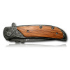 COUTEAU PLIANT MANCHE BOIS LAME GRAVEE LAME 9CM 273