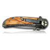 COUTEAU PLIANT MANCHE BOIS LAME GRAVEE LAME 9CM 273
