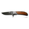 COUTEAU PLIANT MANCHE BOIS LAME GRAVEE LAME 9CM 273