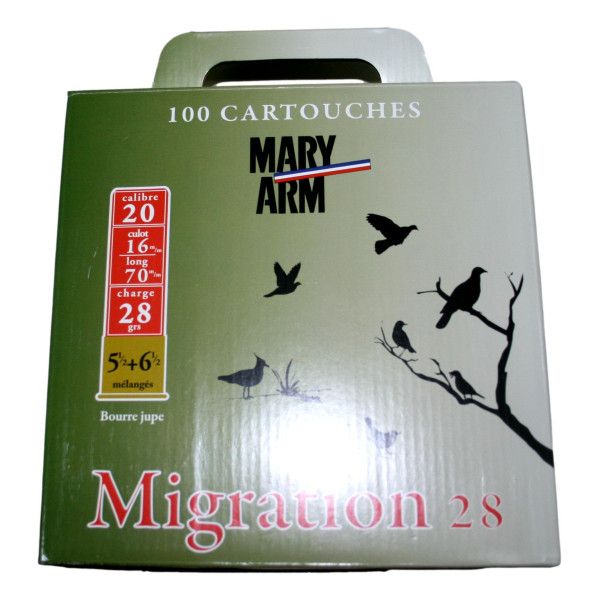 PACK MIGRATION MARY-ARM 100 CARTOUCHES CAL 20/70 5 1/2+6 1/2