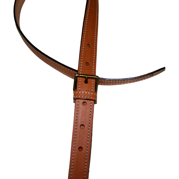 BRETELLE FUSIL NON DOUBLEE 25MM CUIR ANTIQUE NATUREL