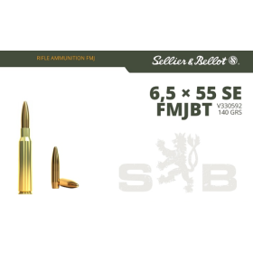 CARTOUCHES SELLIER ET BELLOT 6.5X55SE FMJ 140GR/9.1GRAMMES BT DE 20