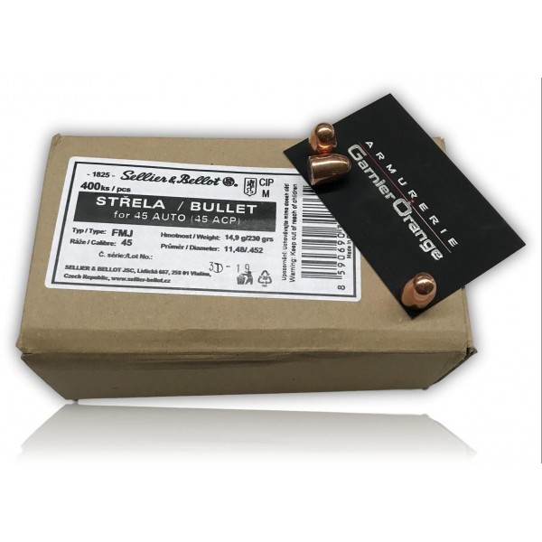OGIVE SELLIER BELLOT CAL. 45 AUTO 230 GR FMJ X400