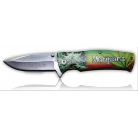 COUTEAU PLIANT ALBAINOX 3D MARIJUANA LAME 8CM 18206-3D009