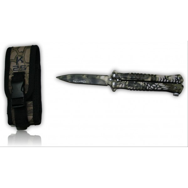 COUTEAU PAPILLON K25 PHYTON CAMO SABLE LAME 10CM 02132
