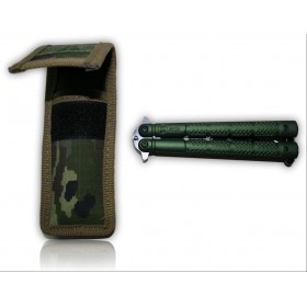 COUTEAU PAPILLON K25 VERT + ETUIT LAME 10CM 36249