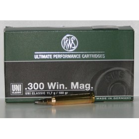 MUNITIONS RWS UNI CLASSIC 180GR CAL. 300 WIN MAG X20