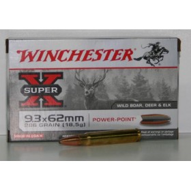 MUNITIONS WINCHESTER POWER POINT 286GR CAL. 9.3X62 X20
