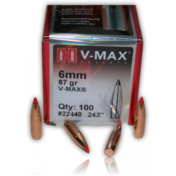 OGIVE HORNADY 22440 CAL. 6MM V-MAX 87GR X100
