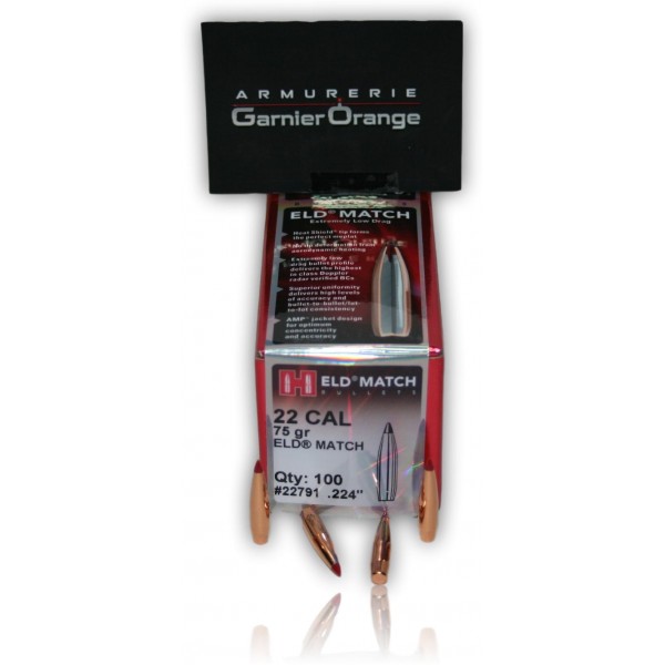 OGIVE HORNADY 22791CAL. 22 ELD MATCH 75GR X100