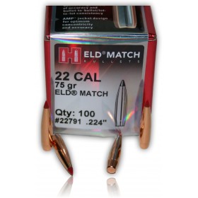 OGIVE HORNADY 22791CAL. 22 ELD MATCH 75GR X100