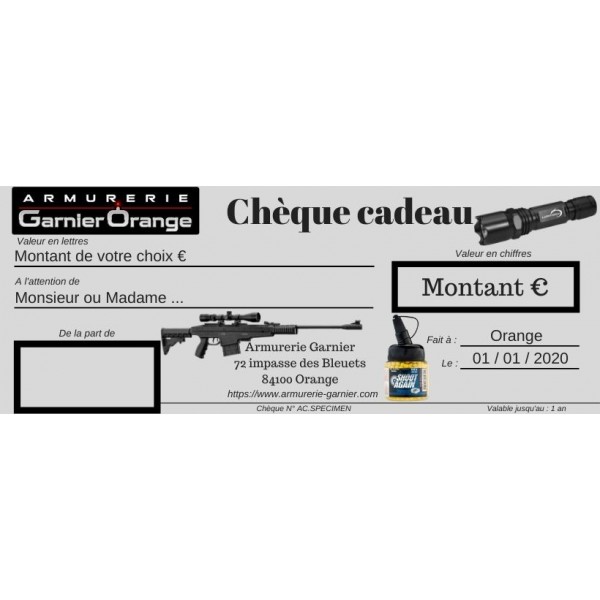 Chèque cadeau 460 euros extérieur