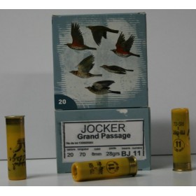 CARTOUCHE JOCKER GRAND PASSAGE 28GR BOURRE JUPE PLOMBS DE 11 CAL. 20/70 X25