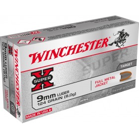 Cartouche Cal. 9x19 FMJ 124GR Winchester x50