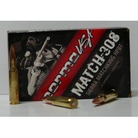CARTOUCHE NORMA MATCH USA HPBT SIERRA 168GR CAL. 308 WIN X20