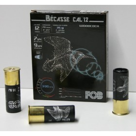 CARTOUCHE FOB BACASSE CAL. 12/70 BOURRE BIOR 35GR PLOMB DE 7 3/4 / 9 3/4 X10