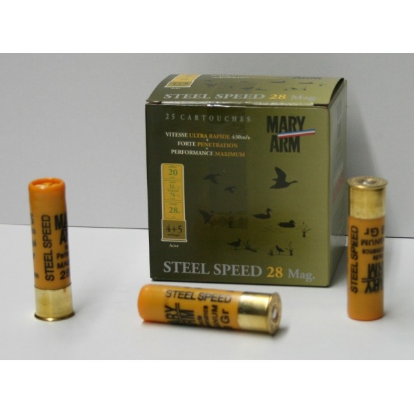 CARTOUCHE MARY ARM STEEL SPEED 28GR CAL. 20/76 PLOMBS DE 4+5 X25