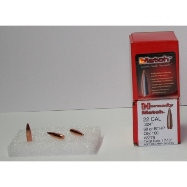 OGIVE HORNADY 2278 CAL. 22 68 GR MATCH X100