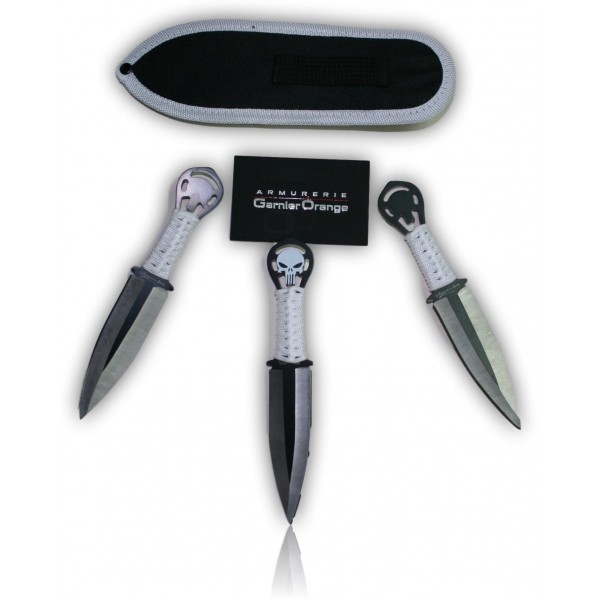 SET 3 COUTEAUX A LANCER ALBAINOX PUNISHER NOIR 32453