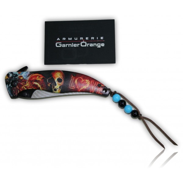 COUTEAU PLIANT TETE DE MORT LOVE 18455-A