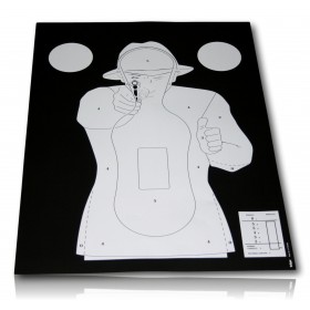 CIBLE POLICE SILHOUETTE BLANC FOND NOIR
