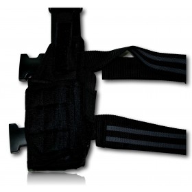 HOLSTER DE CUISSE DROITIER AVEC RABAT DE SECURITE NOIR